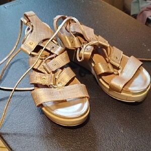 Nicole Women's Strappy Sandals - Metallic Gold